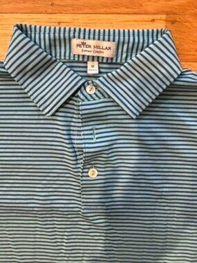 Peter Millar Striped Summer Comfort Sport Polo, Size M